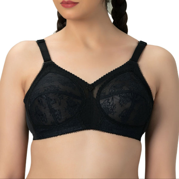 Elegant Lace Bra for Women & Girls – Formal Support, Black (B/C Cup)