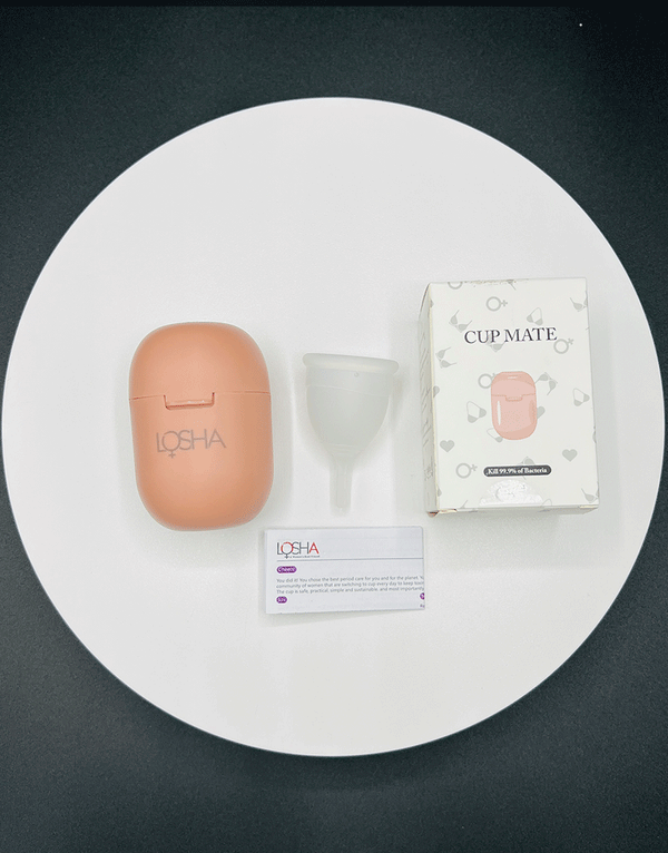 Losha Menstrual Cup WITH CupMate Sterilization Box-WHITE